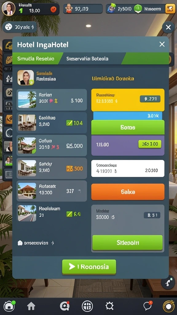 garco200 - Tangkapan layar menunjukkan tampilan menu dengan berbagai pilihan misi.