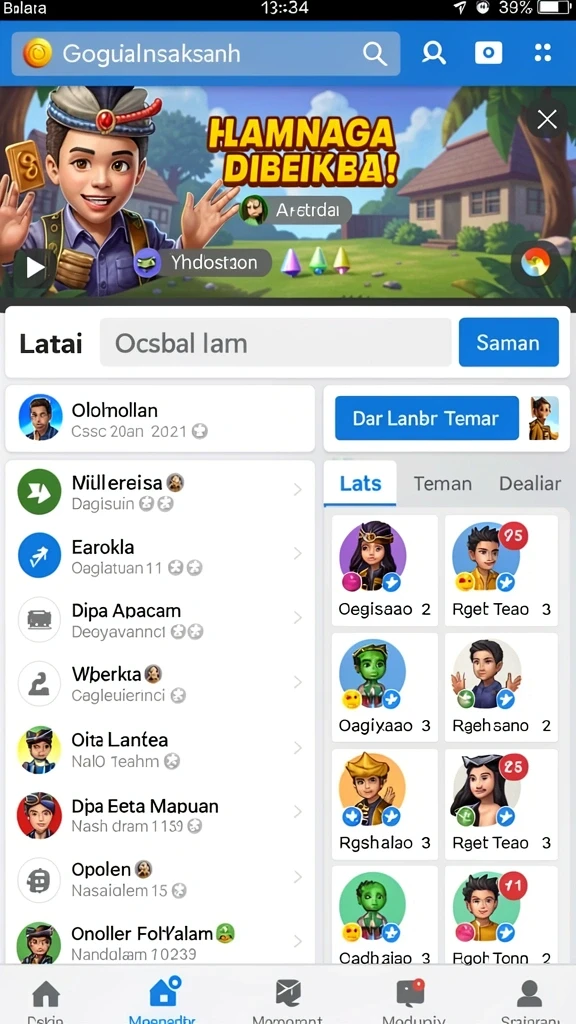 rejekigames - Di sini terlihat fitur komunitas yang memungkinkan interaksi pengguna.